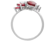 Pear Cut Ruby and Diamond Ring in White Gold