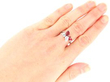 Pear Cut Ruby and Diamond Ring in White Gold wearing