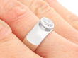 Vintage Gents Solitaire Band in White Gold on hand