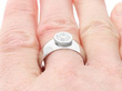 Vintage Gents Solitaire Band in White Gold on finger