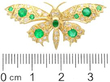 Vintage Emerald Butterfly Brooch in Gold size
