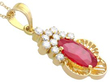 1980s Ruby and Diamond Pendant Necklace