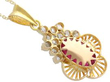 Yellow Gold Ruby Diamond Pendant