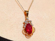 1980s Ruby Pendant Wearing Image