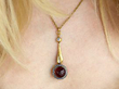 Antique Garnet Pendant Necklace in Gold