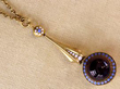 Antique Garnet Pendant Necklace in Gold