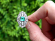 Art Deco Emerald and Diamond Ring Outside
