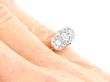 Trilogy Cluster Ring in Yellow Gold wearing