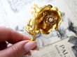 Gold Victorian Floral Brooch with Diamonds