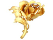 Gold flower brooch
