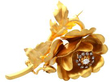 Gold Victorian Floral Brooch with Diamonds