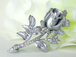 white gold Diamond Rose Brooch