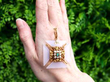 Antique White Agate Pendant in Yellow Gold outside