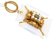 gold emerald agate pearl pendant