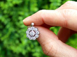Antique Diamond Cluster Earrings in White Gold outside