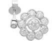 Antique Diamond Cluster Earrings in White Gold