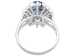 Sapphire Ring with Marquise Diamonds in Platinum