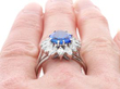 Pear Cut Sapphire Ring with Diamonds On Hand