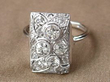 Rectangular Multi Diamond Dress Ring in platinum