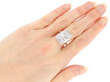 Rectangular Multi Diamond Dress Ring wearing