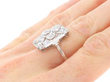 Rectangular Multi Diamond Dress Ring on hand