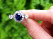 Antique Platinum Sapphire and Diamond Ring outside