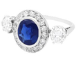 Antique Platinum Sapphire and Diamond Ring