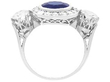 Antique Platinum Sapphire and Diamond Ring