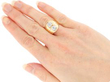 Mens Antique Diamond Ring in Yellow Gold wearing