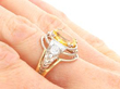 Oval Yellow Sapphire Ring on hand