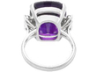 Cushion Cut Amethyst Engagement Ring in white gold