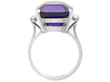 Cushion Cut Amethyst Engagement Ring