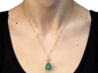 GIA Certified Emerald Pendant wearing