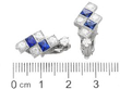 Art Deco Platinum Diamond & Sapphire Earrings size