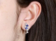 Art Deco Platinum Diamond & Sapphire Earring wearing