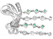 Emerald and Diamond Multi Dangle Earrings reverse