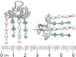 Emerald and Diamond Multi Dangle Earrings size
