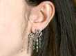 Emerald and Diamond Multi Dangle Earrings wearing