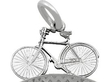 Antique Sterling Silver Cycling Medallion detail