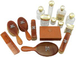 fifteen piece Antique Travelling Vanity Set