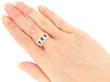 Victorian Sapphire and Diamond Triple Cluster Ring wearing
