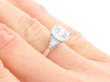 2.14 Carat Diamond Solitaire Ring with Trillion Side Stones being worn