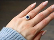Round Sapphire Cluster Ring in Yellow Gold on hand