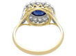 Round Sapphire Cluster Ring in Yellow Gold back