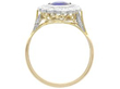 Round Sapphire Cluster Ring in Yellow Gold side