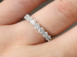 2.38 Carat Diamond Eternity Ring in 18k White Gold on finger