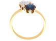 Two Stone Sapphire and Diamond Ring side