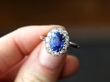 sapphire diamond cluster ring
