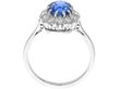 Blue Sapphire and Diamond Cluster Ring