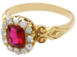 Victorian Cushion Cut Ruby Ring